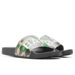 Abc Camo Slide Sandals- Green -Shoe Series Store A Bathing Ape Abc Camo Slide Sandals Green 001FWJ301010M GRN 06 29 23 Feature VR 5