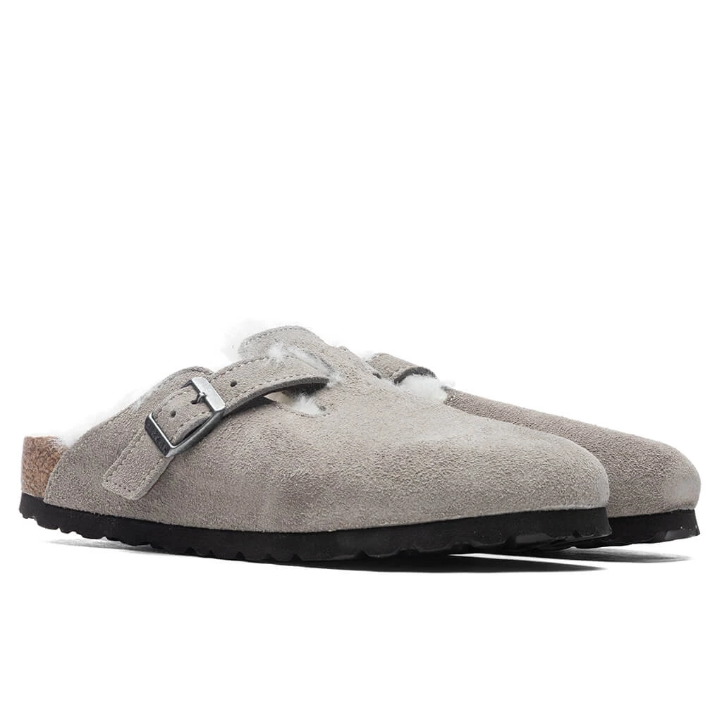 Birkenstock Narrow Boston Shearling - Stone Coin 4 Birkenstock Narrow Boston Shearling - Stone Coin - Image 2