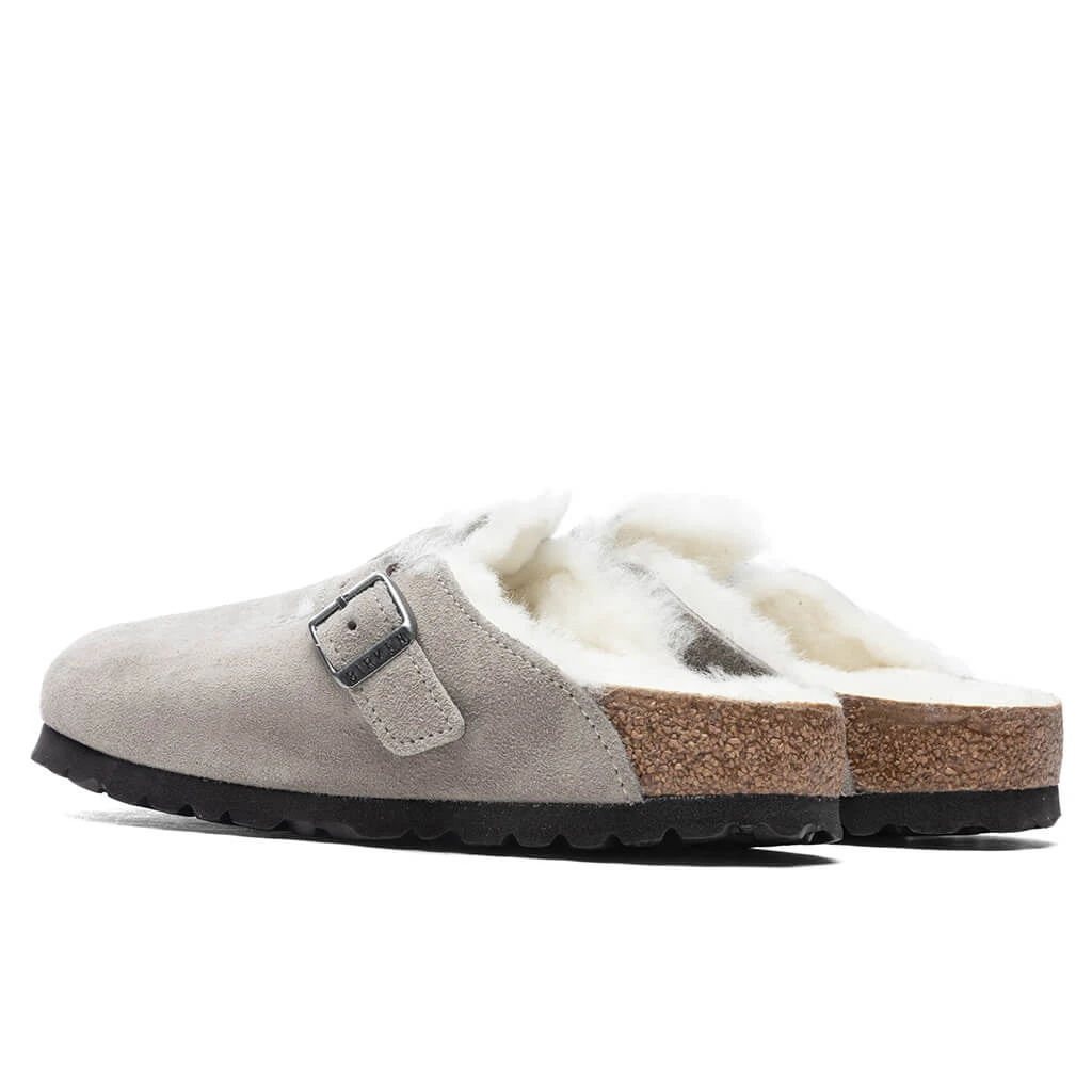 Birkenstock Narrow Boston Shearling - Stone Coin 5 Birkenstock Narrow Boston Shearling - Stone Coin - Image 3