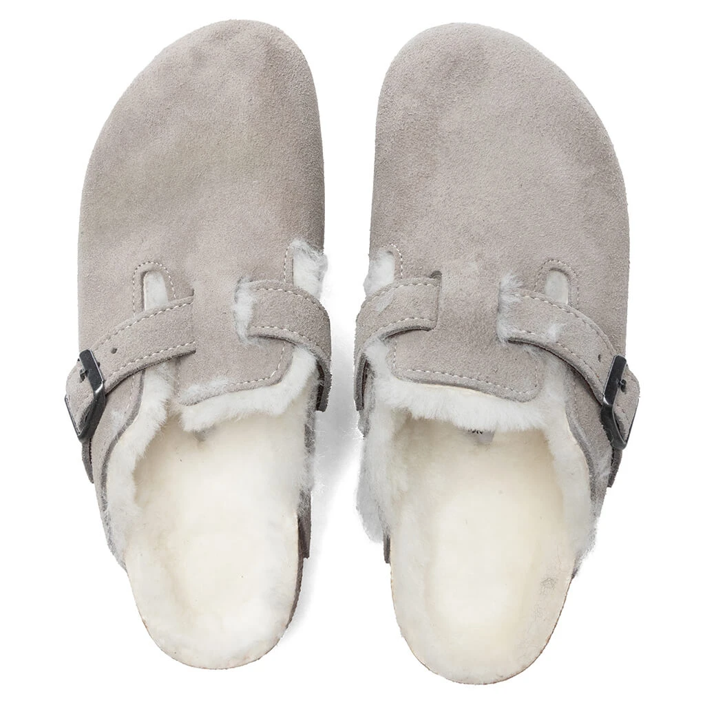 Birkenstock Narrow Boston Shearling - Stone Coin 6 Birkenstock Narrow Boston Shearling - Stone Coin - Image 4