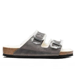 Birkenstock Wide Arizona Shearling - Iron Oil