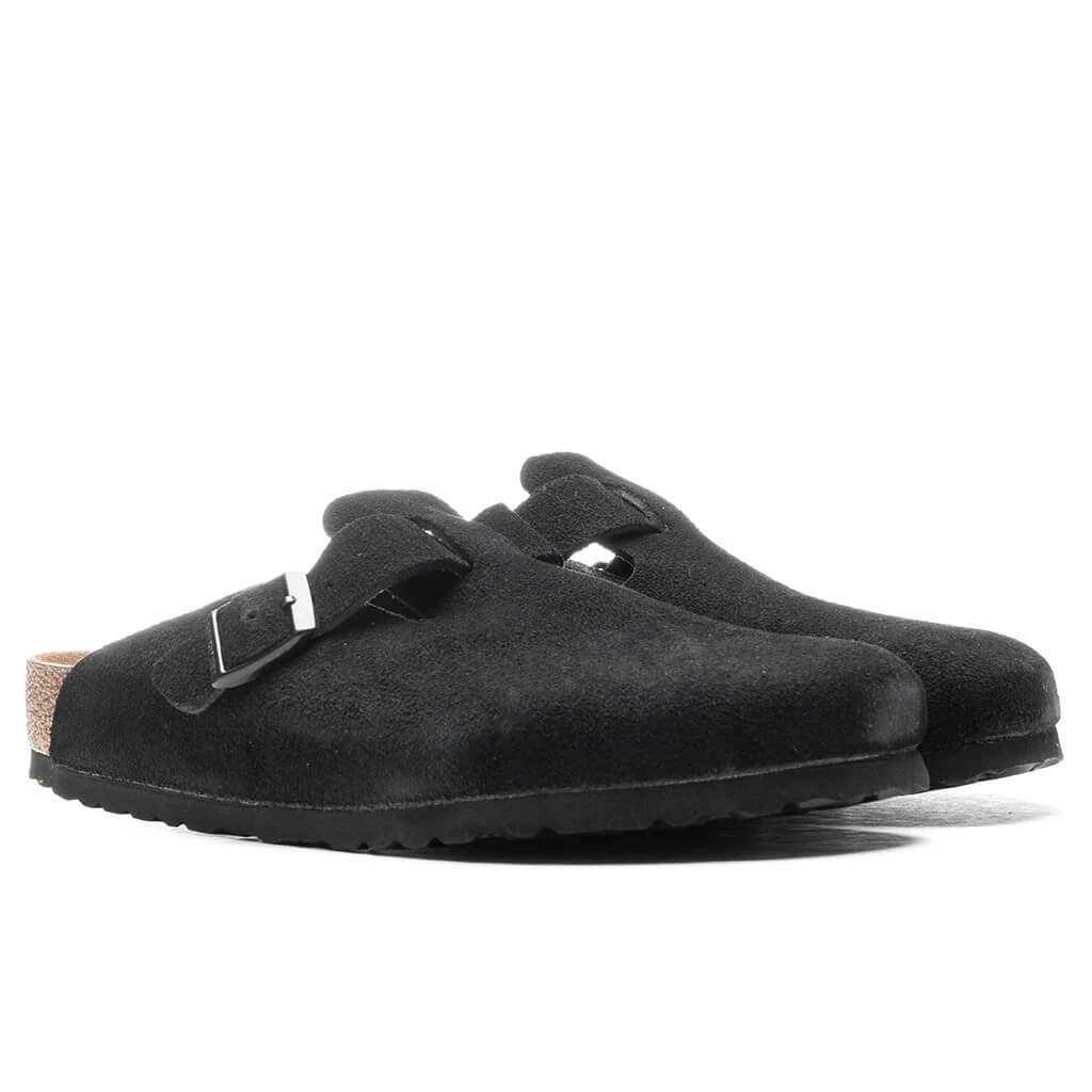 Birkenstock Wide Boston Soft Footbed Suede - Black 5 Birkenstock Wide Boston Soft Footbed Suede - Black - Image 3