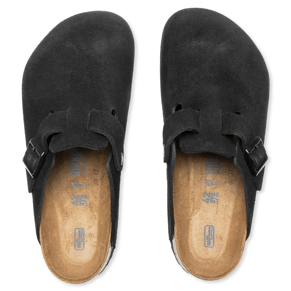 Birkenstock Wide Boston Soft Footbed Suede - Black 4 Birkenstock Wide Boston Soft Footbed Suede - Black - Image 2