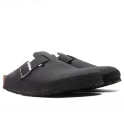 Birkenstock Wide Boston Vegan Birkibuc - Black -Shoe Series Store Birkenstock Wide Boston Vegan Birkibuc Black 1020550 02 13 2022 01 2