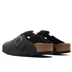 Birkenstock Wide Boston Vegan Birkibuc - Black -Shoe Series Store Birkenstock Wide Boston Vegan Birkibuc Black 1020550 02 13 2022 01 3