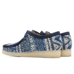 Clarks Wallabee - Blue Fabric -Shoe Series Store Clarks Wallabee Blue Fabric 26166649 11 04 22 S NF Feature 13