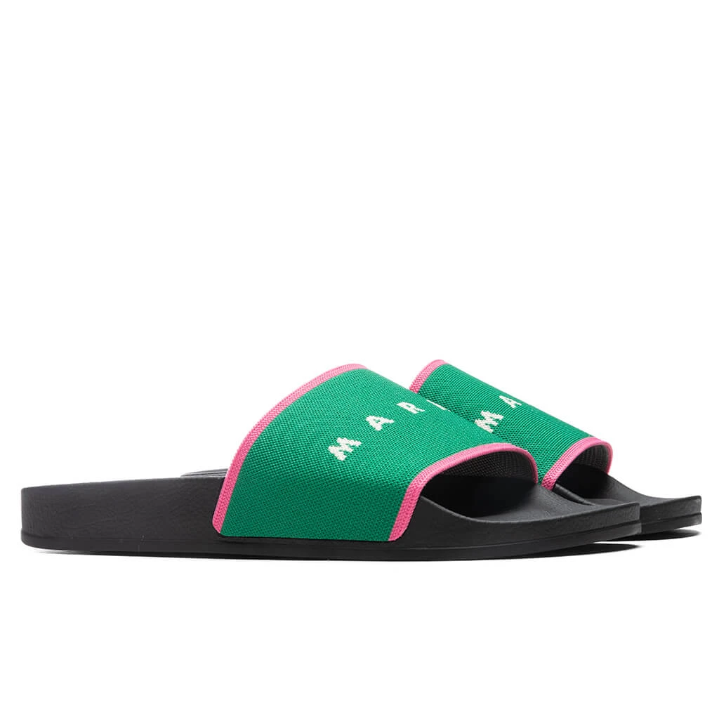 Marni Rubber Slide - Garden Green/Fuchsia/Silk White 4 Marni Rubber Slide - Garden Green/Fuchsia/Silk White - Image 2