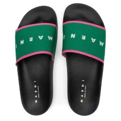 Marni Rubber Slide - Garden Green/Fuchsia/Silk White 9 Marni Rubber Slide - Garden Green/Fuchsia/Silk White -Shoe Series Store Marni Rubber Slide Garden Green Fuchsia Silk White SAMR003202 P4547 ZO102 12 31 2021 01 5