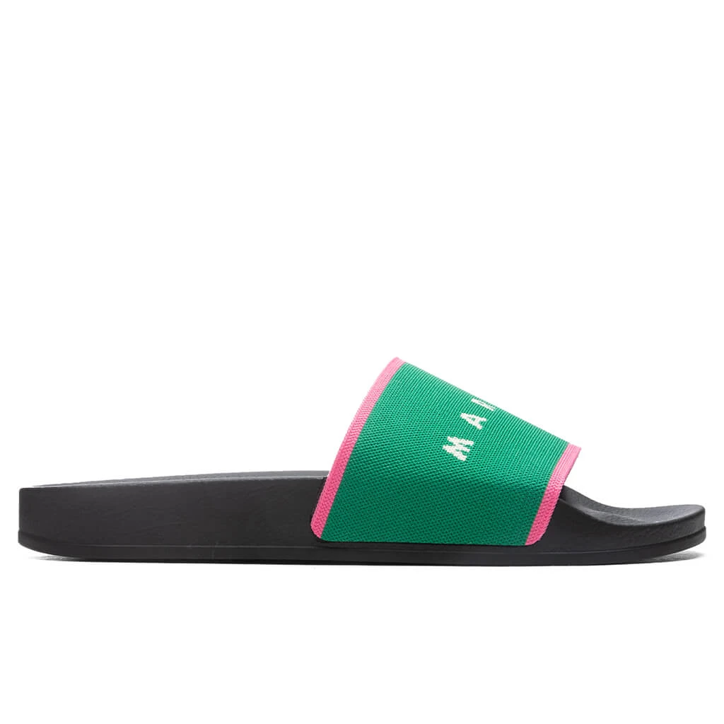 Marni Rubber Slide - Garden Green/Fuchsia/Silk White 3 Marni Rubber Slide - Garden Green/Fuchsia/Silk White