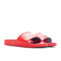 Palm Angels Kid's Pool Slider - Red/White 8 Palm Angels Kid's Pool Slider - Red/White -Shoe Series Store Palm Angels Kid s Pool Slider Red White PBIC001C99MAT0012501 05 07 23 Feature VR 9