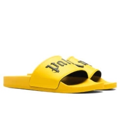 Palm Angels Pool Slide - Yellow/Black -Shoe Series Store Palm Angels Pool Slide Yellow Black PMIC001F21MAT0011810 11 20 2021 01 2
