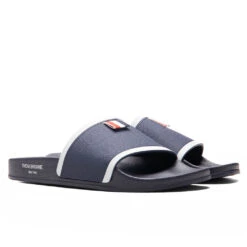 Rubber Pool Slide - Navy -Shoe Series Store Thom Browne Rubber Pool Slide Navy MFL054A 05690 415 04 03 22 Feature 4