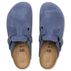 Birkenstock Wide Boston Suede Embossed - Indigo Blue -Shoe Series Store Wide Boston Suede Corduroy Indigo 1026203 08 06 23 Feature VR 6