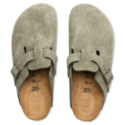 Birkenstock Women's Narrow Boston - Thyme -Shoe Series Store Women s Narrow Boston Thyme 1024714 06 21 23 Feature VR 6