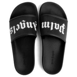 Palm Angels Pool Slide - Black/White -Shoe Series Store palm angels pool slide blackwhite 5