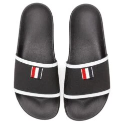Rubber Pool Slide - Black -Shoe Series Store thom browne rubber pool slide black 4