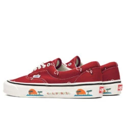 OG Era LX "Paisley" - Pompeian Red/White -Shoe Series Store vans vault og era lx paisley pompeian redwhite 3